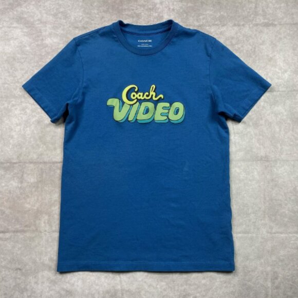 COACH T-Shirt Men's Size XS Blue Designer Video Signature Graphic Tee Shirt I42 - Picture 1 of 15